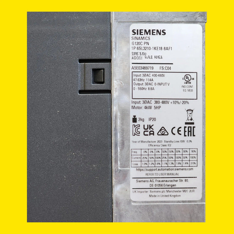 Siemens 6sl3210-1ke18-8af1 Variador Sinamics G120c Pn