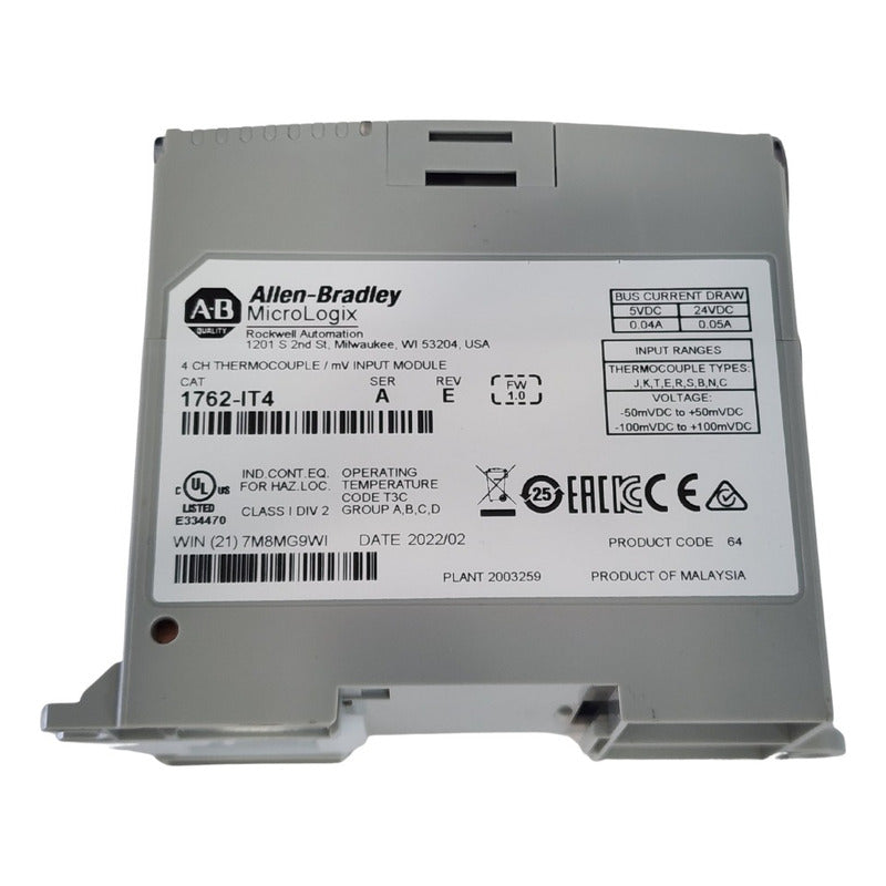 Allen Bradley 1762-it4 Micrologix 4ch Themocouple Módulo