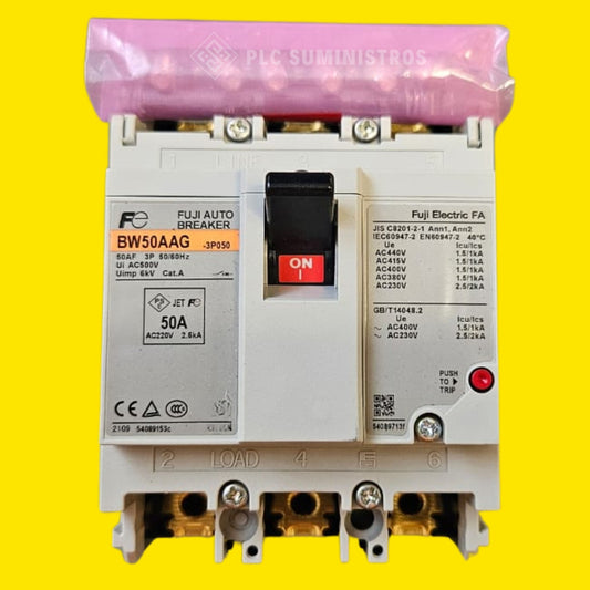 Fuji Electric 3p 50a Ac440v Bw50aag Riel Blanco