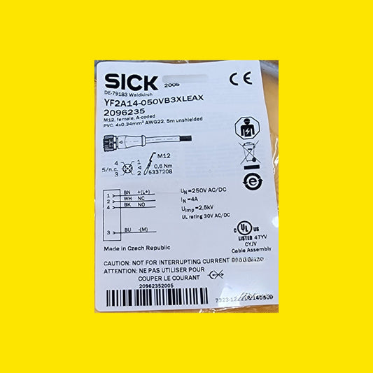Sick - Sick Yf2a14-050vb3xleax 2096235 Cable M12 Hembra 5mt.