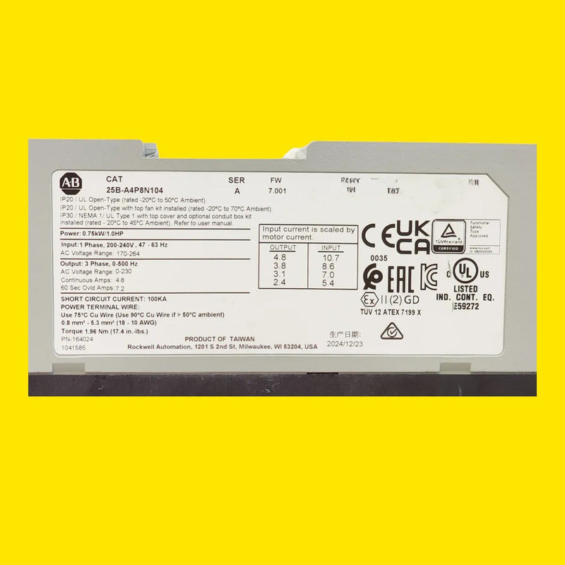 Variador Allen Bradley 25b-a4p8n104 Powerflex 525 1hp