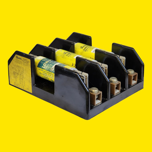 Base Bussmann J60100-3cor + 3 Fusibles Lpj-70sp 70a 600v