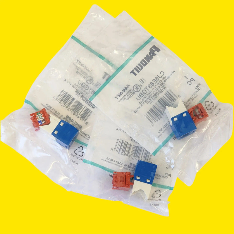 Panduit 2pz Cj5e88tgbu Mini-com Azul (paq. Con 3 Pzs.)