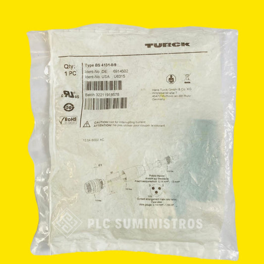 Actuador Y Sensor Turck Bs 4131-0/9 U6315 Cableable 7/8