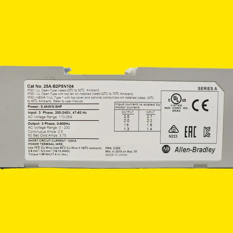 Powerflex 525 25a-b2p5n104 Variador Allen-bradley 0.5hp