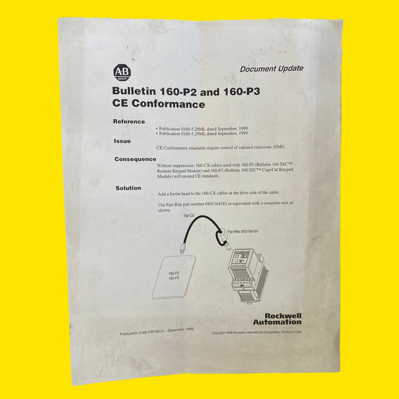 Allen Bradley 160-p2 Keypad Remoto