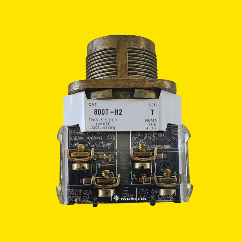 Allen Bradley Ser T 2 Pos Selector Switch 800t-h2a2 Blanco Y Negro