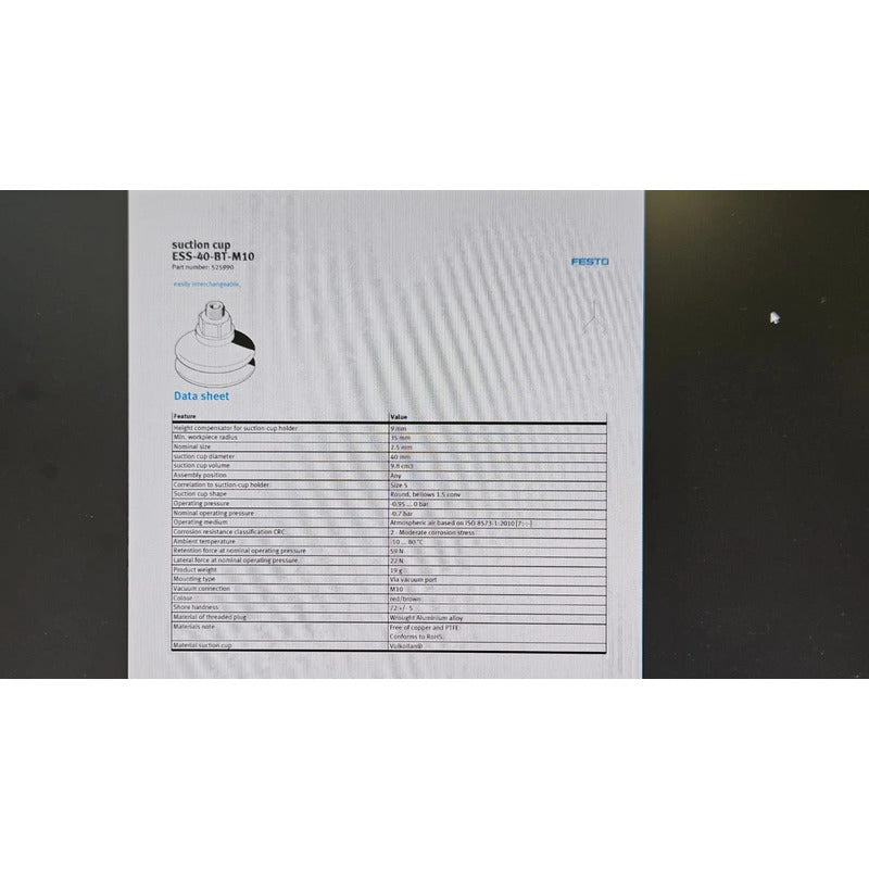Festo Ess-40-bt-m10 Ventosa Con Rosca De Fijación