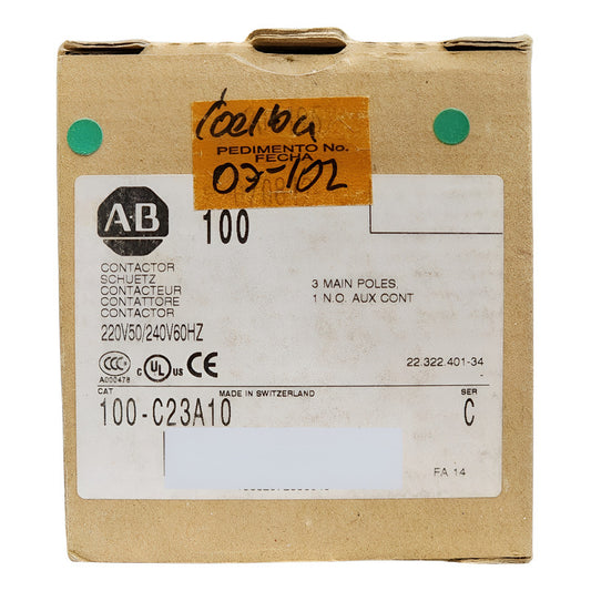 Allen-bradley 100-c23a10 Contactor 3 Polos 23a 220v Ac