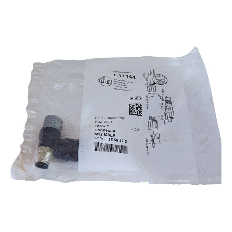 Ifm E11144 M12 Connector Male 15 56 47 2