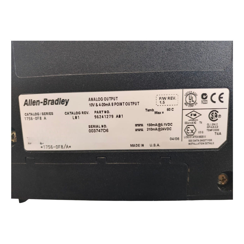 Allen Bradley 1756-of8 Controllogix Modulo Salidas Analogas