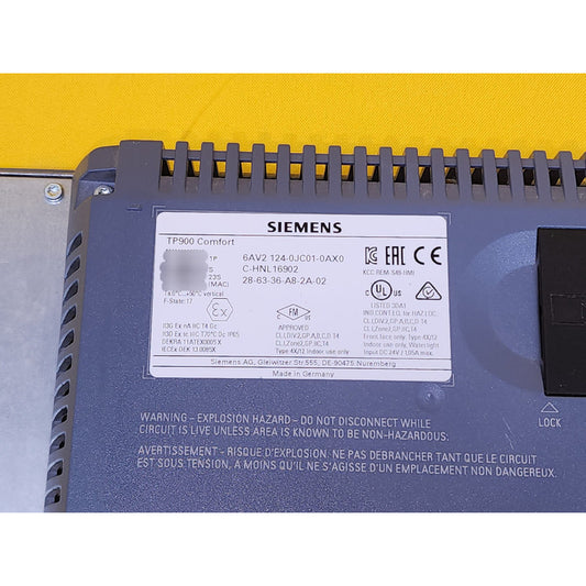 Siemens 6av2 124-0jc01-0ax0 Tp900 Comfort Dc24v