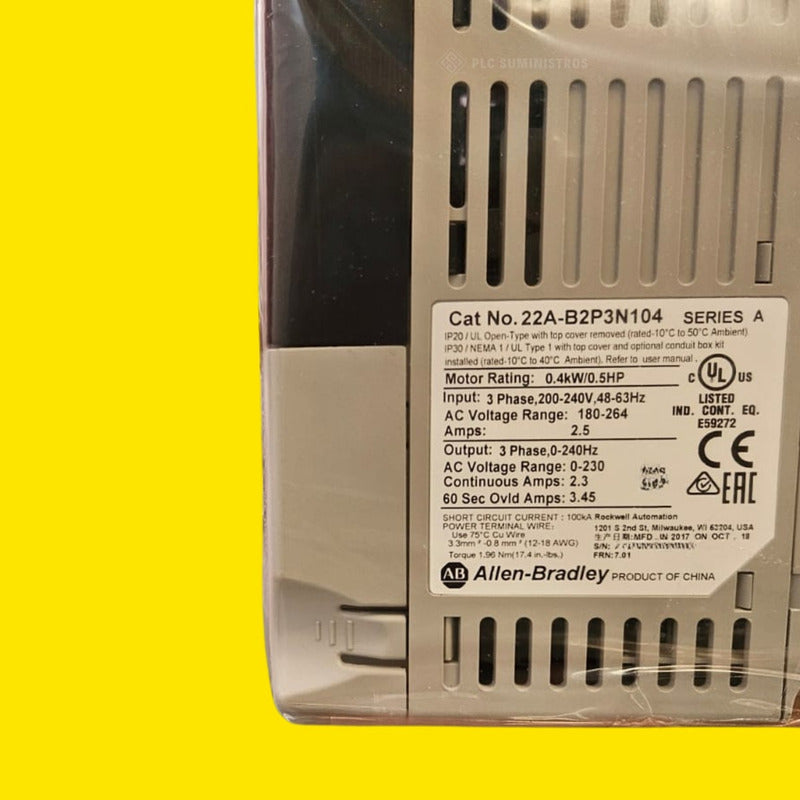 Allen Bradley 22a-b2p3n104 Variador Powerflex 4 0.5 Hp