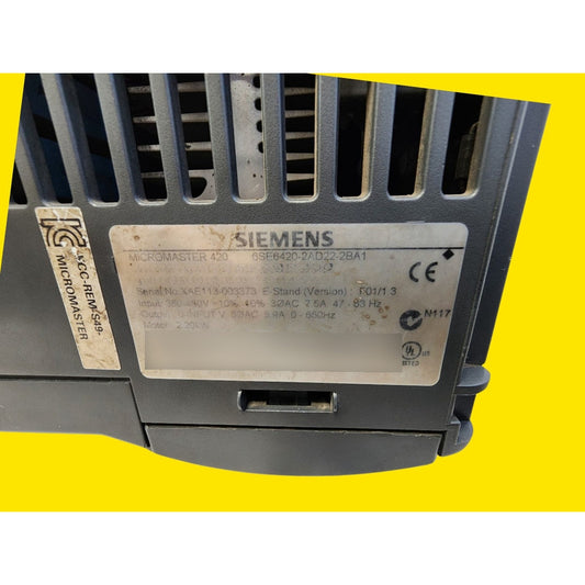 Siemens 6se6420-2ad22-2ba1 Inversor De Frecuencia