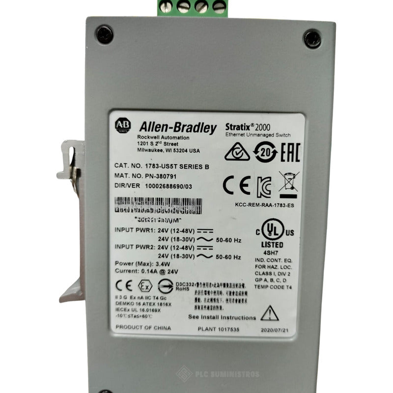 Allen Bradley 1783-us5t Switch Stratix 5 Puertos.