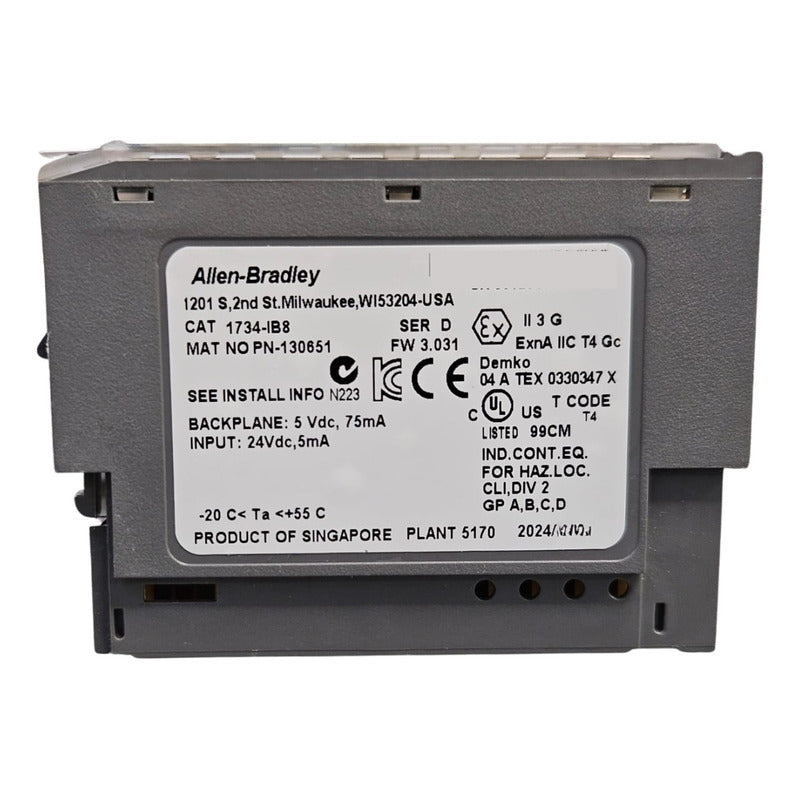 Allen Bradley 1734-ib8 Point I/o Sink Input Module 8 Channel