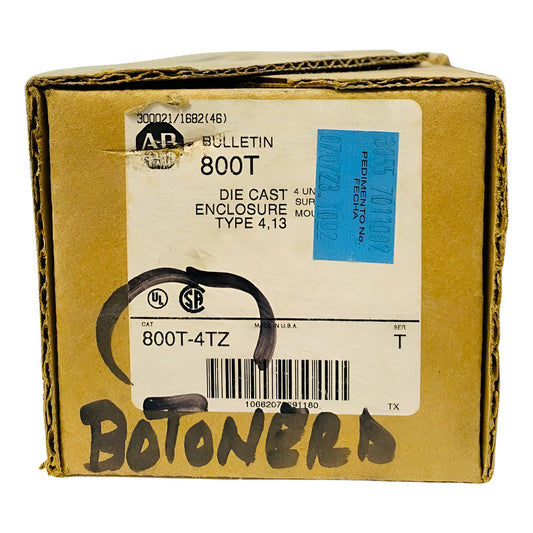 Allen Bradley 800t-4tz Gabinete Para Botones Gris Industrial