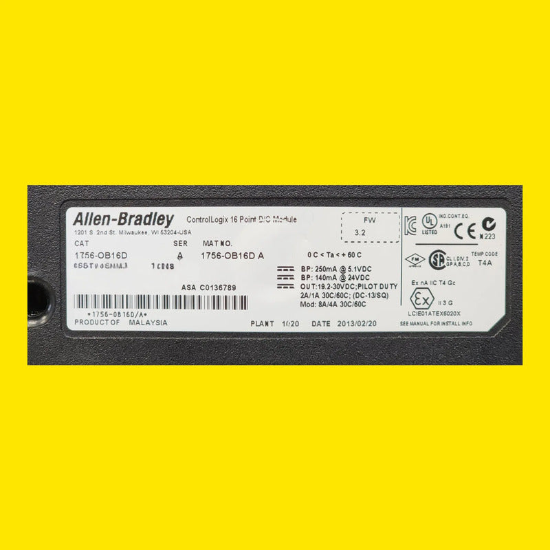 Allen Bradley 1756-ob16d Módulo 16 Salidas Digitales 24vdc