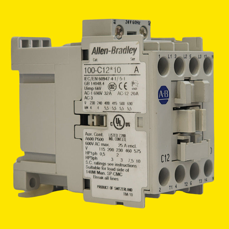 Allen Bradley 100-c12j10 Contactor 12a 3 Polos 24v 60hz