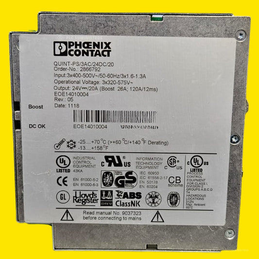 Phoenix Contact 2866792 Quint-ps/3ac/24dc/20
