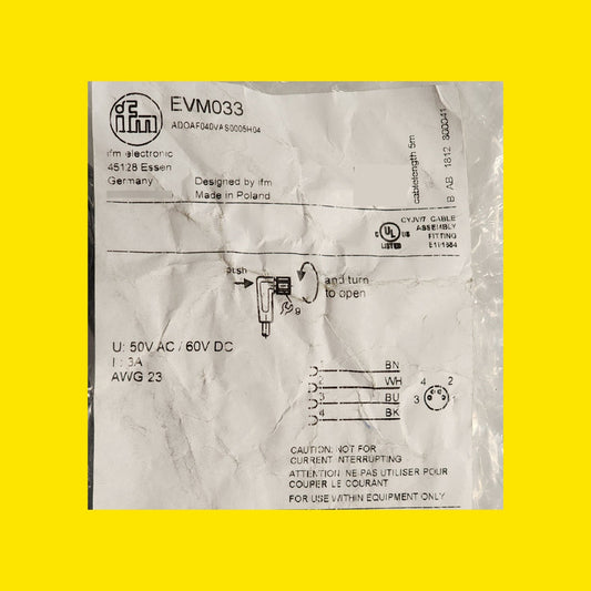 Cable De Conexión Ifm Evm033 Adoaf040vas0005h04