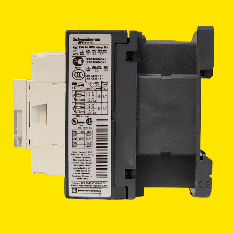 Schneider Electric Lc1d12b7 Contactor 12a 24v