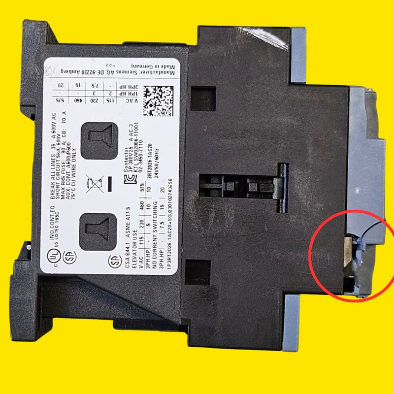 Siemens 3rt2026-1ac20 Contactor Bobina 24v Ac-3