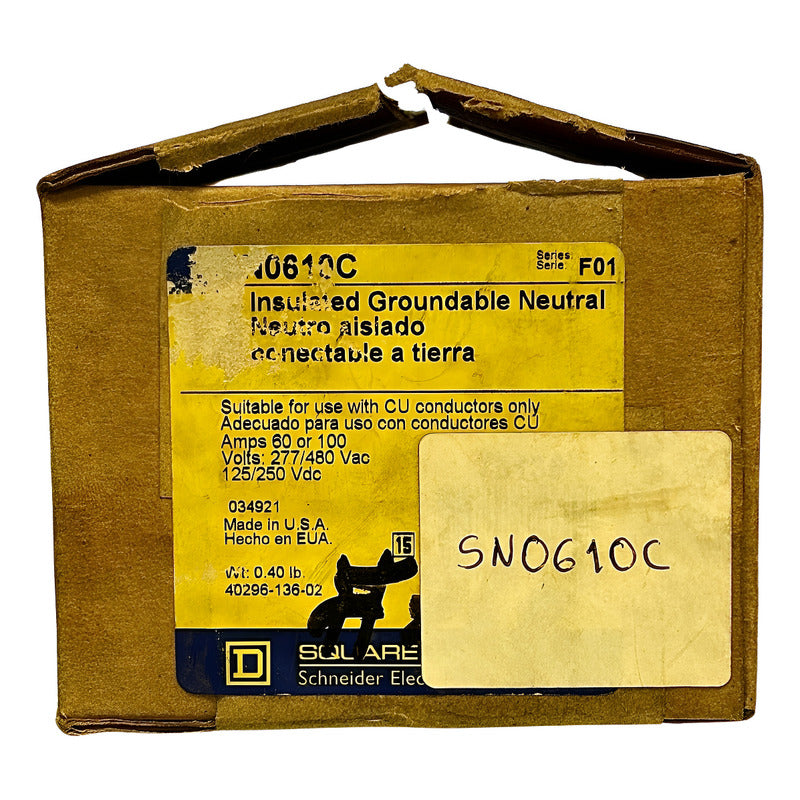 Square D Sn010c Montaje Neutro Aislado Conectable A Tierra