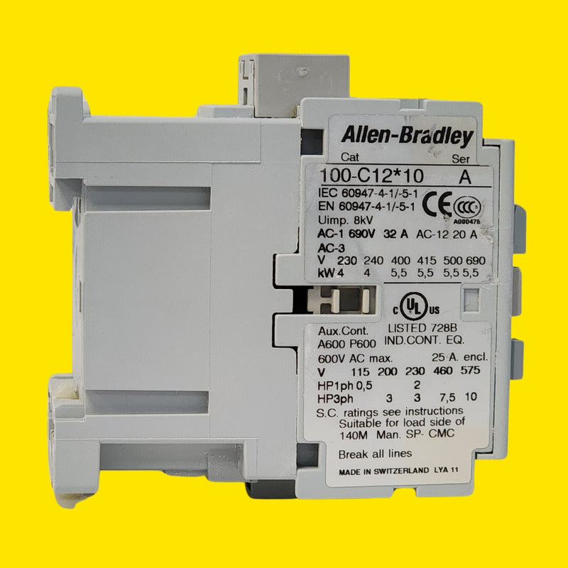 Contactor Allen-bradley 100-c12d10 12a 3 Polos 24v 50/60hz