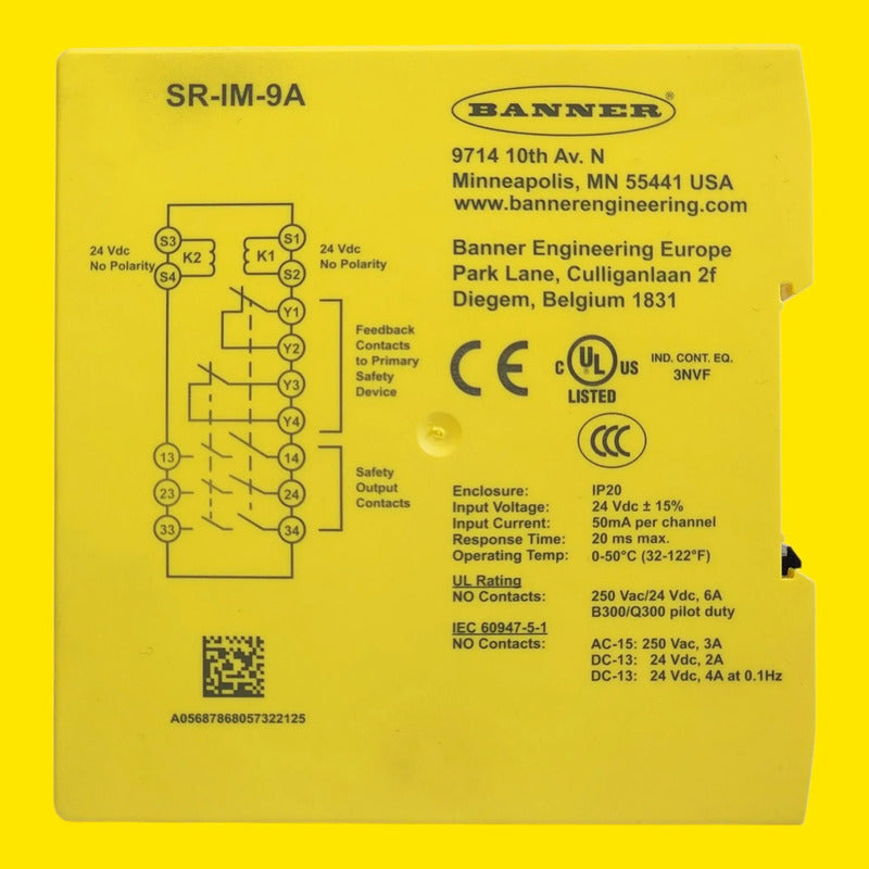 Banner 805732 Sr-im-9a Modulo Rele De Seguridad 24vdc 6a