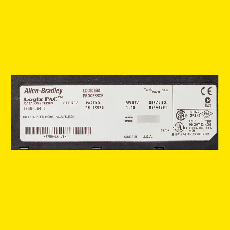 Allen Bradley 1756-l64 Procesador Plc Controllogix
