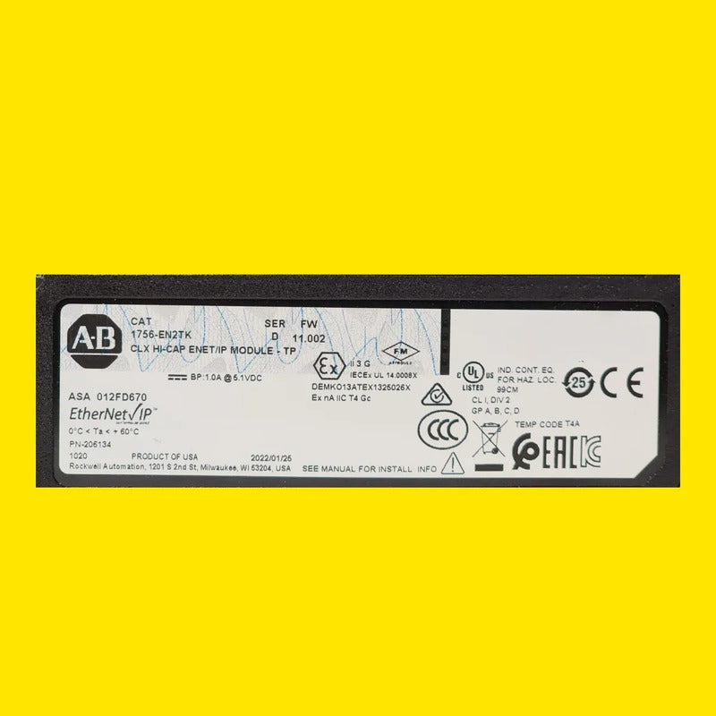 Allen-bradley 1756-en2tk Módulo De Red Ethernet/ip