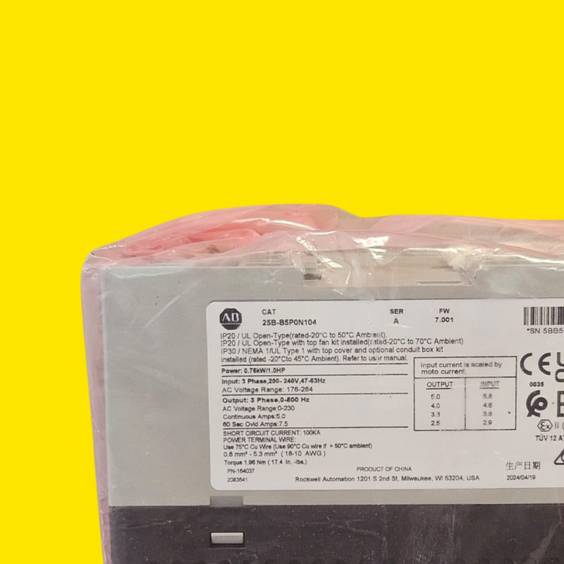 Allen-bradley  1.0hp  3 Ph Power Flex 25b-b5p0n104