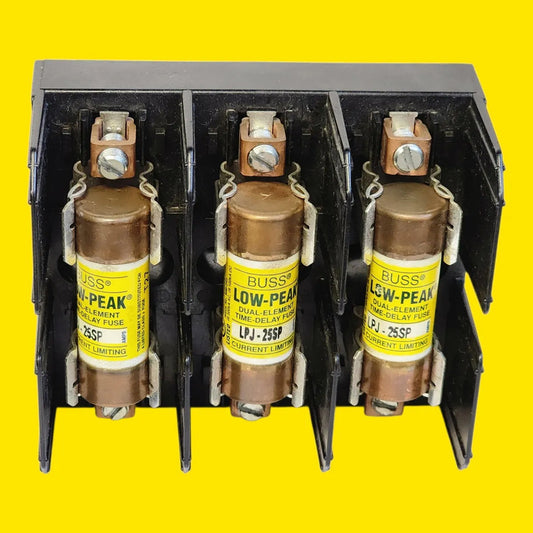 Base J60030-3cor Con 3 Fusibles Lpj-25sp 25a 600v Bussmann