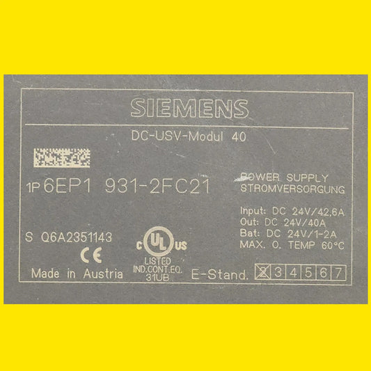 Siemens 6ep1931-2fc21 Módulo De Batería Sitop