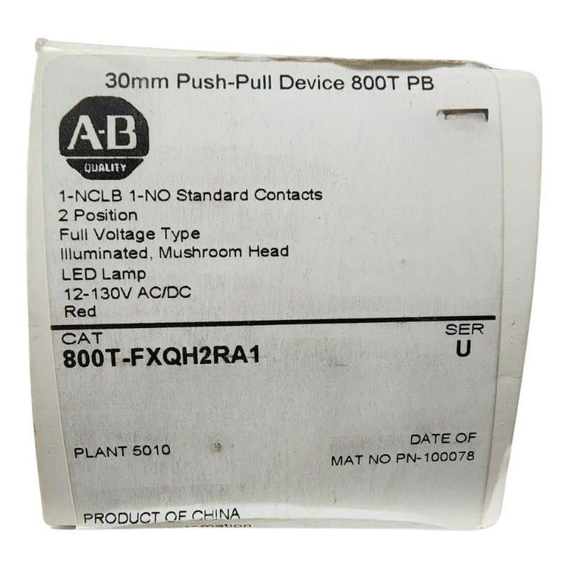 Allen Bradley 800t-fxqh2ra1 2 Position. Nuevo