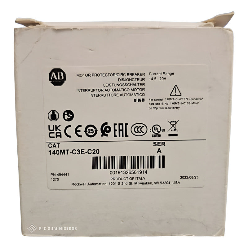 Allen-bradley 140mt-c3e-c20 Guardamotor 14.5a .. 20a 50/60