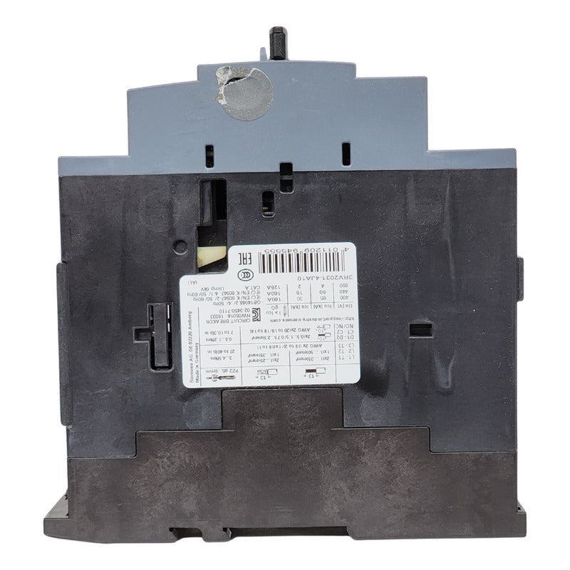 Siemens 3rv2031-4aja10 Interruptor Motor 3p 25a Gris Oscuro