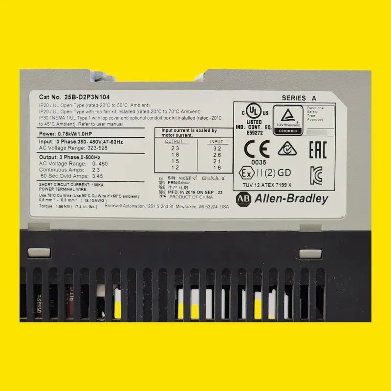 Allen-bradley 25b-d2p3n104 Powerflex 525 1hp
