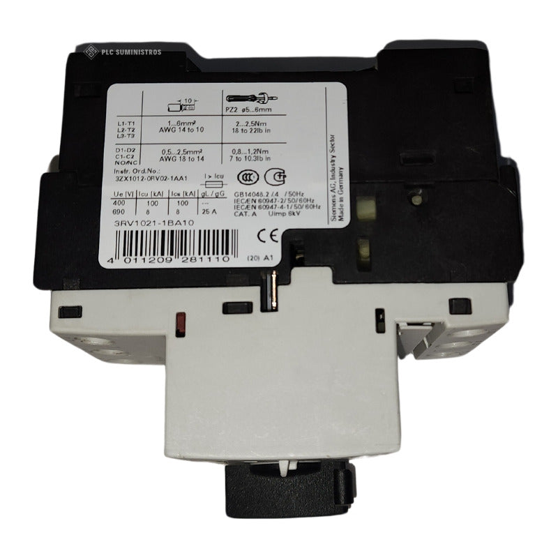 Arrancador De Motor Manual Siemens 3rv1021-1ba10