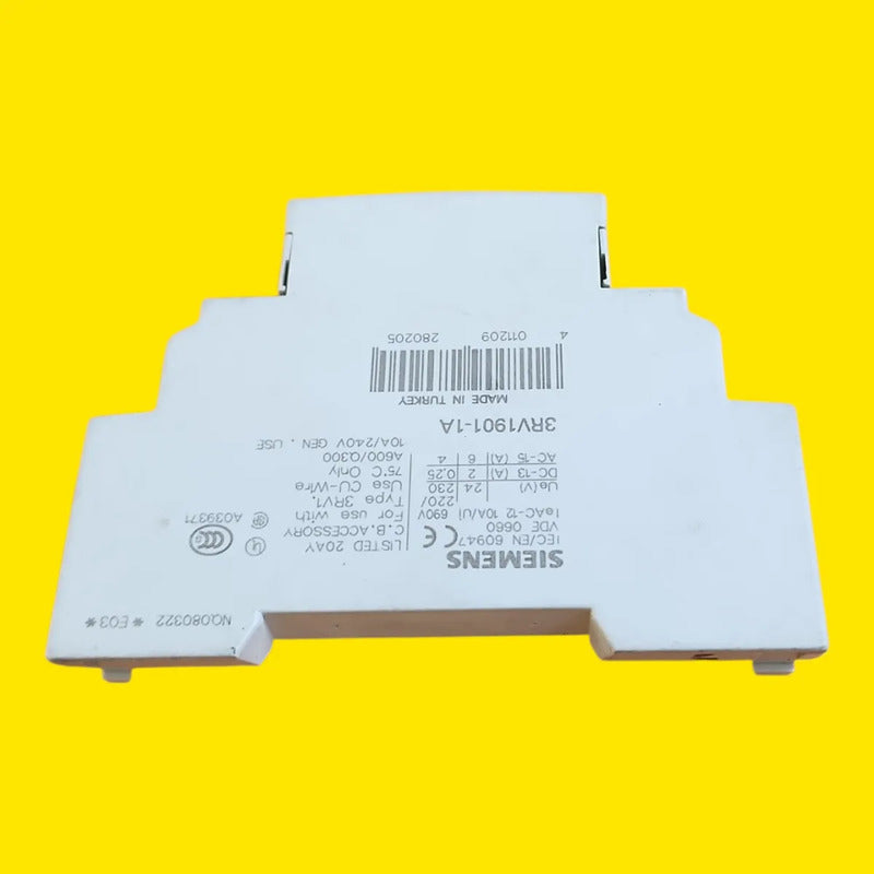 Siemens 3rv1901-1a Bloque De Contactos Auxiliares Sirius 50/60 Hz