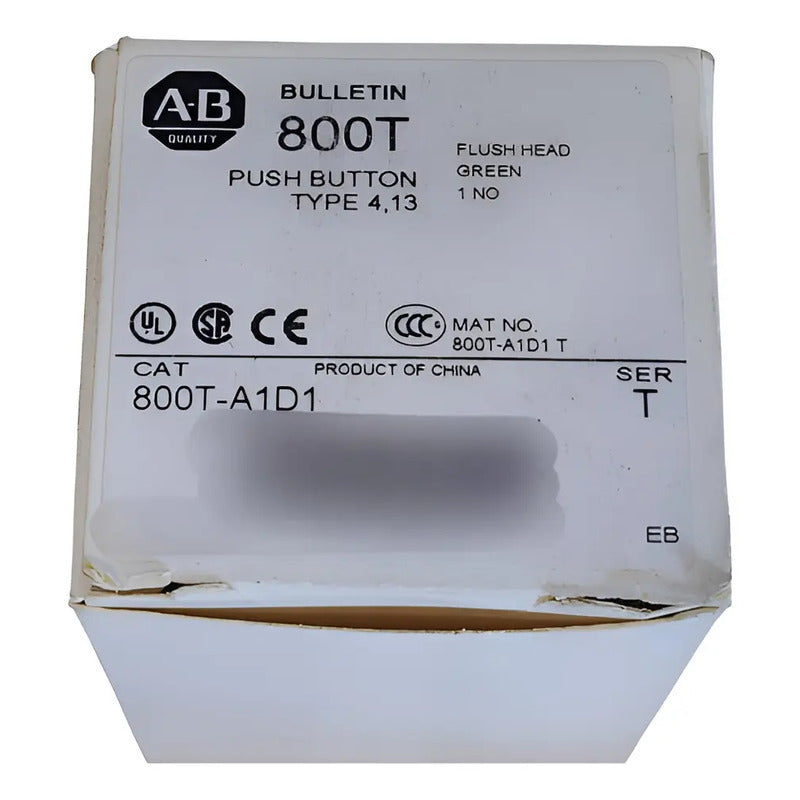 Allen Bradley Serie T, Al Ras Cabeza Verde Botón 800t-a1d1 Verde