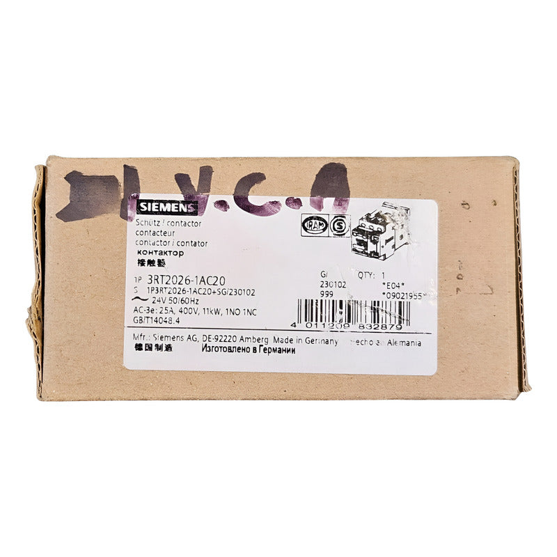 Siemens 3rt2026-1ac20 Contactor Bobina 24v Ac-3