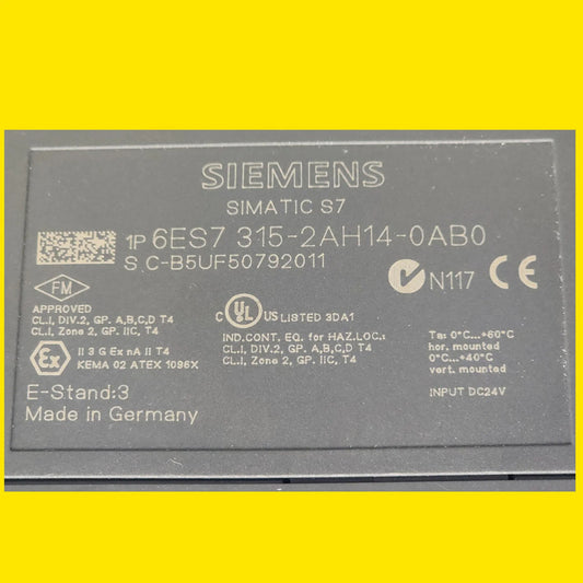 Siemens 6es7315-2ah14-0ab0 Procesador Cpu S7-300