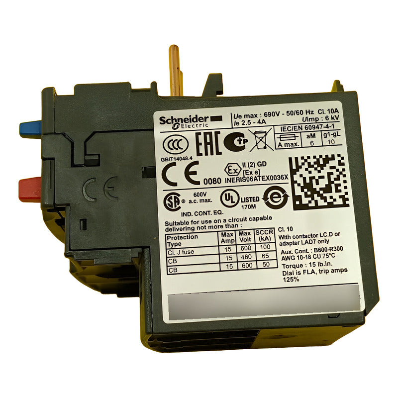 Schneider Lrd08 Relevador Sobrecarga 2.5 - 4.0 Amps -
