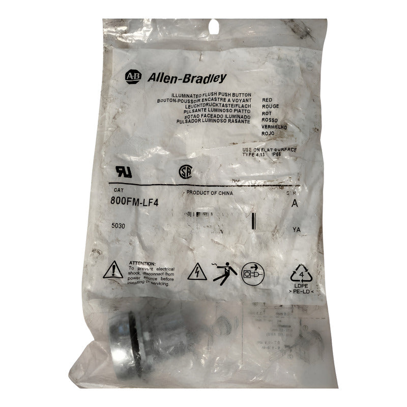 Allen Bradley 800fm-lf4 Push Botton Illuminated Plata