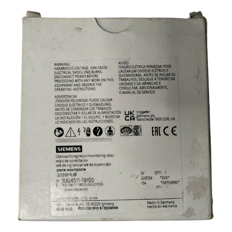 Siemens 3ug4511-1bp20 Rele De Vigilancia Nuevo