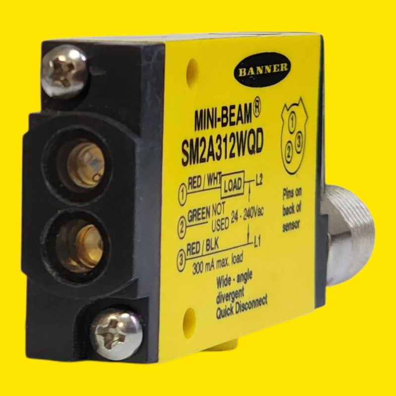 Banner Sm2a312wqd 26893 Sensor Difuso 130mm 24-240vac