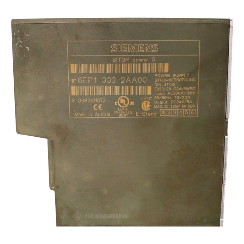 Siemens 6ep1 333-2aa00 Power Supply