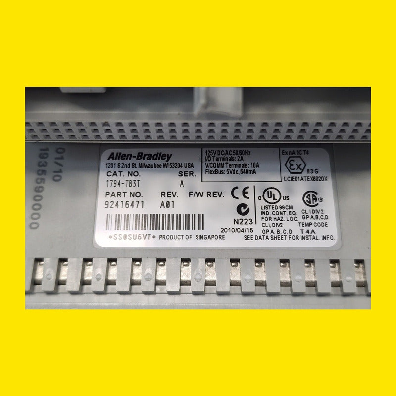 Allen Bradley 1794-tb3t I/o Flex Terminal Base